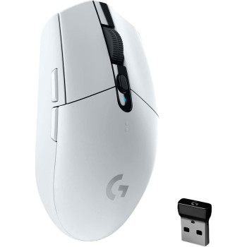 Logitech G305 Lightspeed Wireless Gaming Mouse, 12K Hero Sensor, 12,000 dpi, Ultra-Light, 250h Battery, 6 Programmable Buttons, Built-in Memory, PC/Mac - White
