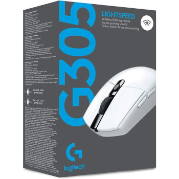Logitech G305 Lightspeed Wireless Gaming Mouse, 12K Hero Sensor, 12,000 dpi, Ultra-Light, 250h Battery, 6 Programmable Buttons, Built-in Memory, PC/Mac - White