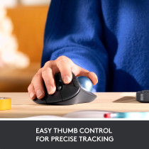 Logitech ERGO M575 Wireless Trackball Mouse Easy thumb control, precision and smooth tracking, ergonomic comfort design, for Windows, PC and Mac with Bluetooth and USB capabilities, Off white