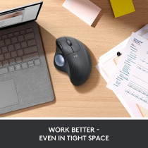 Logitech ERGO M575 Wireless Trackball Mouse Easy thumb control, precision and smooth tracking, ergonomic comfort design, for Windows, PC and Mac with Bluetooth and USB capabilities, Off white