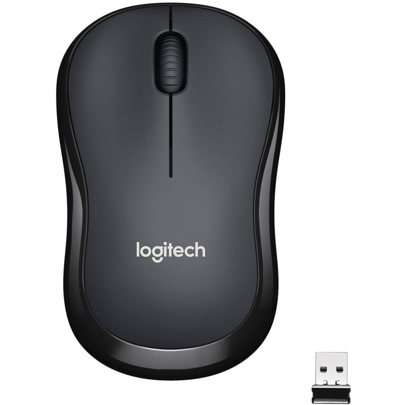 Logitech M220 Wireless Mouse, Silent Buttons, 2.4 GHz with USB Mini Receiver, 1000 DPI Optical Tracking, 18-Month Battery Life, Ambidextrous PC / Mac / Laptop - Noir