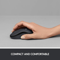 Logitech M220 Wireless Mouse, Silent Buttons, 2.4 GHz with USB Mini Receiver, 1000 DPI Optical Tracking, 18-Month Battery Life, Ambidextrous PC / Mac / Laptop - Noir
