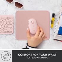 Logitech MoUSe Pad Studio Series, Computer MoUSe Mat With Anti Slip Rubber Base, Easy Gliding, Spill Resistant Surface, Durable Materials, Portable, In A Fresh Modern Design Dark Rose