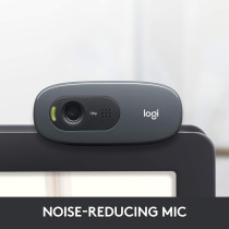 Logitech C270 Hd Webcam, Hd 720P/30Fps, Widescreen Hd Video Calling, Hd Light Correction, Noise Reducing Mic, For Skype, Facetime, Hangouts, Webex, Pc/Mac/Laptop/Macbook/Tablet Grey, Black