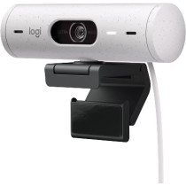 Logitech Brio 500 Full HD Webcam with Auto Light Correction,Show Mode, Dual Noise Reduction Mics, Privacy Cover, Works Microsoft Teams, Google Meet, Zoom, USB-C Cable - Off White