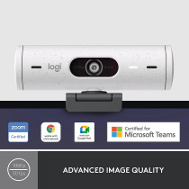 Logitech Brio 500 Full HD Webcam with Auto Light Correction,Show Mode, Dual Noise Reduction Mics, Privacy Cover, Works Microsoft Teams, Google Meet, Zoom, USB-C Cable - Off White