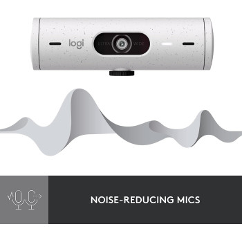Logitech Brio 500 Full HD Webcam with Auto Light Correction,Show Mode, Dual Noise Reduction Mics, Privacy Cover, Works Microsoft Teams, Google Meet, Zoom, USB-C Cable - Off White
