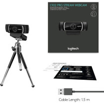 Logitech C922 Pro Stream Webcam (HD 1080p/30fps or HD 720p/60fps) - Black