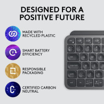 Logitech Wireless Illuminated Metal Keyboard Compatible with Apple macOS, iOS, Windows, Linux, Android (Graphite)
