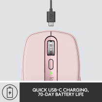 Logitech Mx Anywhere 3 Compact Wireless Performance MoUSe, Any Surface, Portable, 4000Dpi, CUStomizable Buttons, USb-C, Bluetooth, Apple Mac, Ipad, Windows Pc, Linux, Chrome - Rose