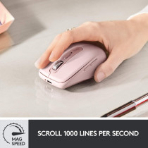 Logitech Mx Anywhere 3 Compact Wireless Performance MoUSe, Any Surface, Portable, 4000Dpi, CUStomizable Buttons, USb-C, Bluetooth, Apple Mac, Ipad, Windows Pc, Linux, Chrome - Rose