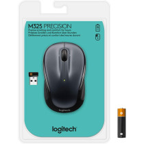 Logitech M325 Wireless Mouse, 2.4 GHz with USB Unifying Receiver, 1000 DPI Optical Tracking, 18 Month Life Battery, PC/Mac/Laptop Dark Silver Black Grey, 910-002142