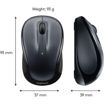 Logitech M325 Wireless Mouse, 2.4 GHz with USB Unifying Receiver, 1000 DPI Optical Tracking, 18 Month Life Battery, PC/Mac/Laptop Dark Silver Black Grey, 910-002142
