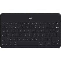 Logitech Keys-To-Go Wireless Bluetooth Keyboard For iPhone, iPad, Smartphone, Tablet, Android, Windows, Apple TV, Ultra-Thin, Ultra-Light, Short-Cut Keys, QWERTY UK Layout - Black