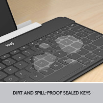 Logitech Keys-To-Go Wireless Bluetooth Keyboard For iPhone, iPad, Smartphone, Tablet, Android, Windows, Apple TV, Ultra-Thin, Ultra-Light, Short-Cut Keys, QWERTY UK Layout - Black