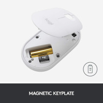 Logitech Pebble M350 Wireless Mouse with Bluetooth or USB - Silent, Slim Computer Mouse with Quiet Click for iPad, Laptop, Notebook, PC and Mac - Off White