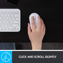 Logitech Pebble M350 Wireless Mouse with Bluetooth or USB - Silent, Slim Computer Mouse with Quiet Click for iPad, Laptop, Notebook, PC and Mac - Off White