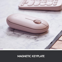 Logitech Pebble M350 Wireless Mouse with Bluetooth or USB - Silent, Slim Computer Mouse with Quiet Click for iPad, Laptop, Notebook, PC and Mac - Pink Rose