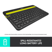 Logitech Bluetooth Multi-Device Keyboard K480 ? Black ? works with Windows and Mac Computers, Android and iOS Tablets and Smartphones