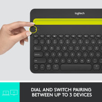 Logitech Bluetooth Multi-Device Keyboard K480 ? Black ? works with Windows and Mac Computers, Android and iOS Tablets and Smartphones