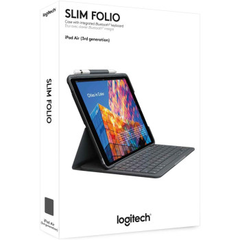 Logitech iPad Air (3rd generation) Keyboard Case, Slim Folio with integrated wireless keyboard (Graphite)