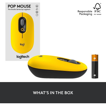 Logitech POP Mouse, Wireless Mouse with Customisable Emojis, SilentTouch Technology, Precision/Speed Scroll, Compact Design, Bluetooth, Multi-Device, OS Compatible - Blast.