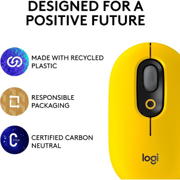 Logitech POP Mouse, Wireless Mouse with Customisable Emojis, SilentTouch Technology, Precision/Speed Scroll, Compact Design, Bluetooth, Multi-Device, OS Compatible - Blast.