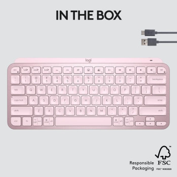 Logitech Mx Keys Mini Minimalist Wireless Illuminated Keyboard, Compact, Bluetooth, Backlit, Usb-C, Compatible With Apple Macos, Ios, Windows, Linux, Android, Metal Build - Rose, 920-010500