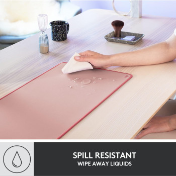 Logitech Desk Mat Studio Series, Multifunctional Large Pad, Extended MoUSe Mat, Office Protector With Anti Slip Base, Spill Resistant Durable Design, Dark Rose, 956-000053, Medium