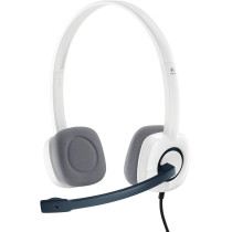 Logitech H150 Wired Headset, Stereo Headphones With Rotating Noise-Cancelling Microphone, Dual 3.5 Mm Audio Jack, In-Line Controls, Pc/Mac/Laptop - White