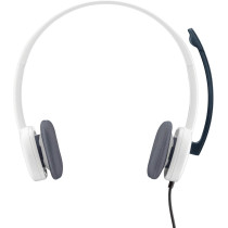 Logitech H150 Wired Headset, Stereo Headphones With Rotating Noise-Cancelling Microphone, Dual 3.5 Mm Audio Jack, In-Line Controls, Pc/Mac/Laptop - White