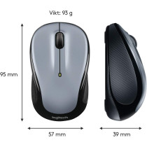 Logitech M325 Wireless Mouse, 2.4 GHz with USB Unifying Receiver, 1000 DPI Optical Tracking, 18-Month Life Battery, PC/Mac/Laptop - Light Silver Grey