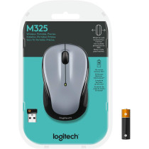 Logitech M325 Wireless Mouse, 2.4 GHz with USB Unifying Receiver, 1000 DPI Optical Tracking, 18-Month Life Battery, PC/Mac/Laptop - Light Silver Grey