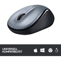 Logitech M325 Wireless Mouse, 2.4 GHz with USB Unifying Receiver, 1000 DPI Optical Tracking, 18-Month Life Battery, PC/Mac/Laptop - Light Silver Grey