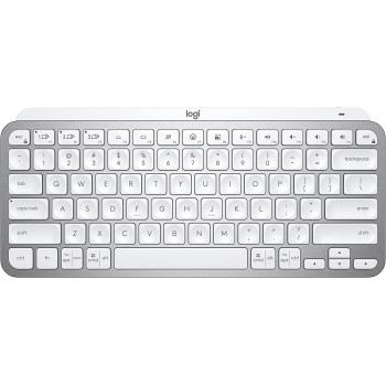 Logitech MX Keys Mini Minimalist Wireless Illuminated Keyboard, Compact, Bluetooth, Backlit, USB-C, Compatible with Apple macOS, iOS, Windows, Linux, Android, Metal Build - Pale Gray