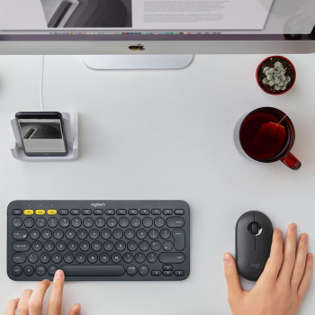 Logitech K380 Multi-Device Bluetooth Keyboard ? Windows, Mac, Chrome OS, Android, iPad, iPhone, Apple TV Compatible ? with FLOW Cross-Computer Control and Easy-Switch up to 3 Devices ? Dark Grey