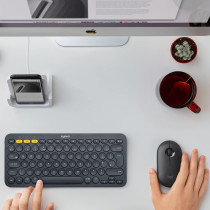 Logitech K380 Multi-Device Bluetooth Keyboard ? Windows, Mac, Chrome OS, Android, iPad, iPhone, Apple TV Compatible ? with FLOW Cross-Computer Control and Easy-Switch up to 3 Devices ? Dark Grey