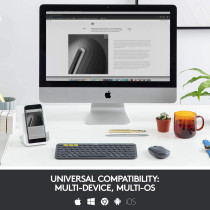 Logitech K380 Multi-Device Bluetooth Keyboard ? Windows, Mac, Chrome OS, Android, iPad, iPhone, Apple TV Compatible ? with FLOW Cross-Computer Control and Easy-Switch up to 3 Devices ? Dark Grey