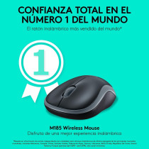 Logitech M185 Wireless Mouse, 2.4 GHz with USB Nano Receiver, 12 Month Battery Life, 1000 DPI Optical Tracking, For Left and Right Handers, Compatible with PC, Mac, Laptop - Blue