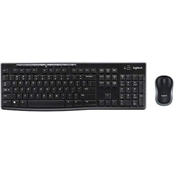 Logitech MK270 Wireless Keyboard and Mouse Combo for Windows, 2.4 GHz Wireless, Compact Wireless Mouse, 8 Multimedia and Shortcut Keys, 2-Year Battery Life, PC/Laptop, English/Arabic