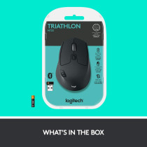 Logitech M720 Triathalon Multi-Device Wireless Mouse Easily Move Text, Images and Files Between 3 Windows and Apple Mac Computers Paired with Bluetooth or USB, Hyper-Fast Scrolling, Black