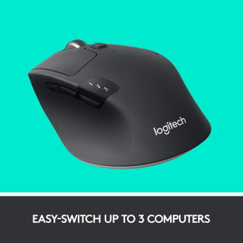 Logitech M720 Triathalon Multi-Device Wireless Mouse Easily Move Text, Images and Files Between 3 Windows and Apple Mac Computers Paired with Bluetooth or USB, Hyper-Fast Scrolling, Black