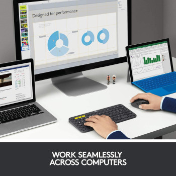 Logitech M720 Triathalon Multi-Device Wireless Mouse Easily Move Text, Images and Files Between 3 Windows and Apple Mac Computers Paired with Bluetooth or USB, Hyper-Fast Scrolling, Black