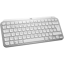 Logitech MX Keys Mini Wireless Illuminated Keyboard for Business, Compact, Logi Bolt Technology, Backlit, Rechargeable, Globally Certified, Windows/Mac/Chrome/Linux, QWERTY UK English - Light Grey