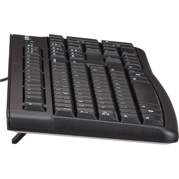 Logitech K120 Wired Business Keyboard for Windows or Linux, USB Plug-and-Play, Full-Size, Spill Resistant, Curved Space Bar, PC/Laptop, QWERTY UK Layout - Black