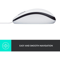 Logitech M100 Wired USB Mouse, 3-Buttons, 1000 DPI Optical Tracking, Ambidextrous PC/Mac/Laptop - White