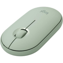 Logitech Pebble Wireless Mouse with Bluetooth or 2.4 GHz Receiver, Silent, Slim Computer Mouse with Quiet Clicks, for Laptop/Notebook/iPad/PC/Mac/Chromebook - Eucalyptus