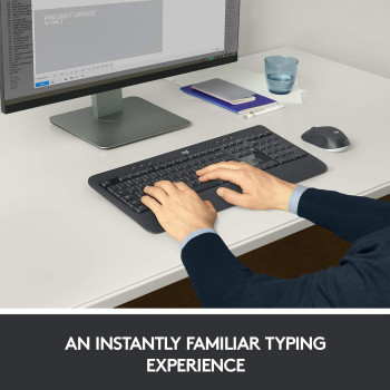 Logitech MK540 Wireless Keyboard and Mouse Combo for Windows, 2.4 GHz Wireless with Unifying USB-Receiver, Wireless Mouse, Multimedia Hot Keys, 3-Year Battery Life, PC/Laptop, INTL Layout