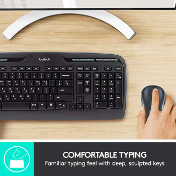 Logitech MK330 Wireless Keyboard and Mouse Combo for Windows, 2.4 GHz Wireless with Unifying USB-Receiver, Portable Mouse, Multimedia Keys, Long Battery Life, PC/Laptop, QWERTY US Layout - Black