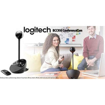 Logitech BCC950 Full HD 1080P Business Webcam Omnidirectional Speaker for Video Conference, Black
